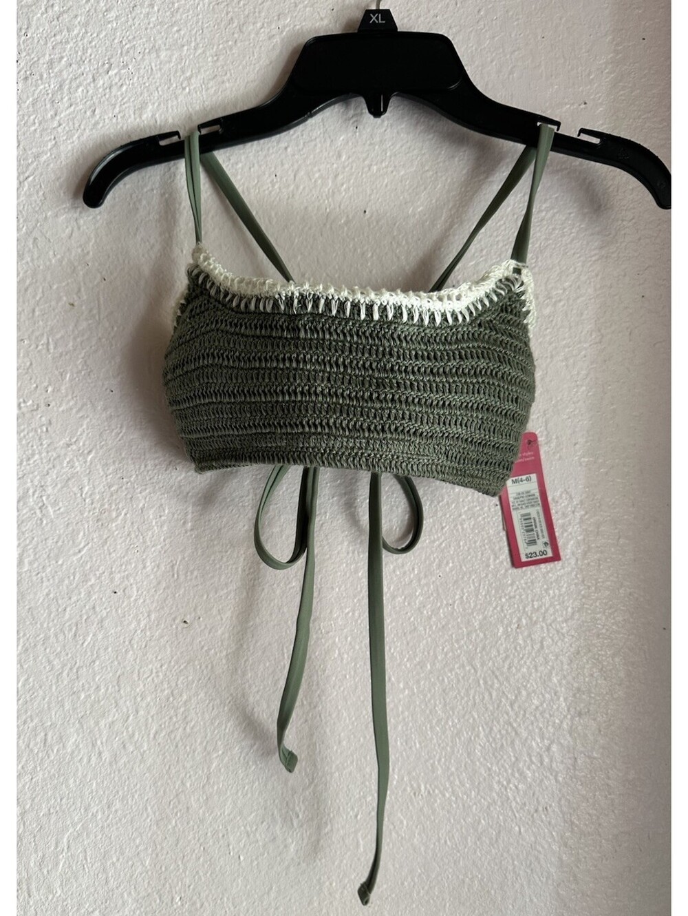 Xhilaration Sage Embroidered Padded Bralette Medium Jrs. (M) 4-6 NWT